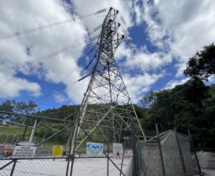 Painting works on transmission tower